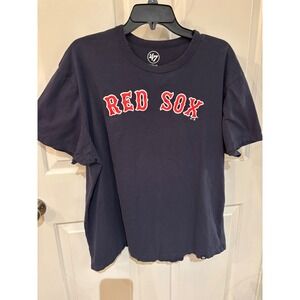 47 Brand Boston Red Sox T Shirt Mens Navy Blue MLB Baseball Graphic Tee~  SZ XXL